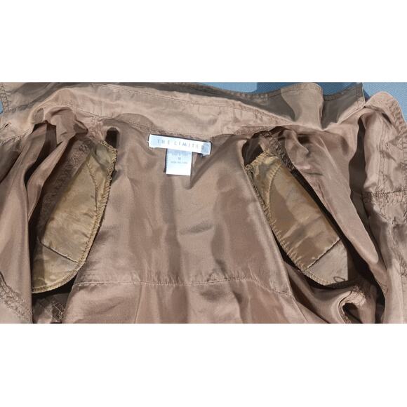 The Limited Brown Satin Button Up Shirt Women’s M Polished Workcore Retro - Picture 7 of 7